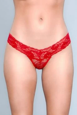 Be Wicked Cut Lace Panties Red