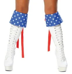 Roma Costume ACCESORIES Red White And Blue Boot Cuffs