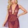 Be Wicked Sweet Dreams Babydoll Burgundy LINGERIE