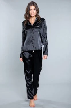 Be Wicked SLEEPWEAR Tessa Satin Set Black