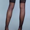 Be Wicked Hosiery Keep A Secret Thigh Highs Black