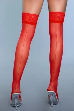 Be Wicked Keep A Secret Thigh Highs Red