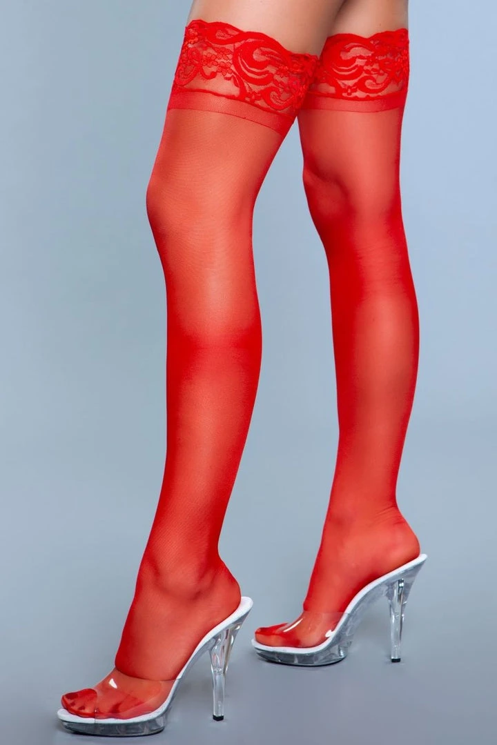 Be Wicked Lace Over It Thigh Highs Red Hosiery 3 Be Wicked Lace Over It Thigh Highs Red Hosiery
