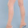 Be Wicked Opaque Nylon Thigh Highs Nude Hosiery