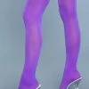 Be Wicked Opaque Nylon Thigh Highs Purple Hosiery