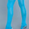 Be Wicked Opaque Nylon Thigh Highs Turquoise Hosiery