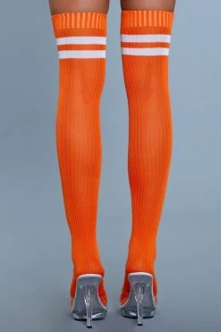 Be Wicked Hosiery Going Pro Thigh Highs Orange