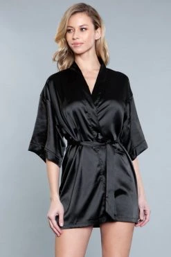 Be Wicked Home Alone Robe Black LINGERIE