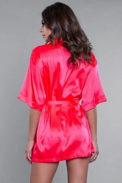 Be Wicked LINGERIE Home Alone Robe Hot Pink
