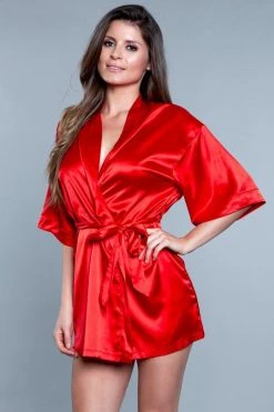 Be Wicked Home Alone Robe Red LINGERIE