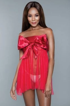 Be Wicked Red Bow Lingerie Dress