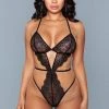 Be Wicked Jacklyn Lace Teddy Black