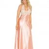 Elegant Moments Peach Gown Plus Size Lingerie