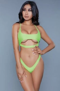 Be Wicked SWIMWEAR Gianna 2 Piece Swimsuit Neon Yellow