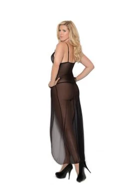 Elegant Moments Plus Size Lingerie Black Gown