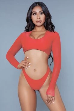 Be Wicked Cardi 2 Piece Swimsuit Red