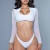 Be Wicked Cardi 2 Piece Swimsuit White SWIMWEAR