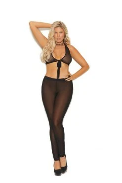 Elegant Moments Black Leggings Plus Size Lingerie