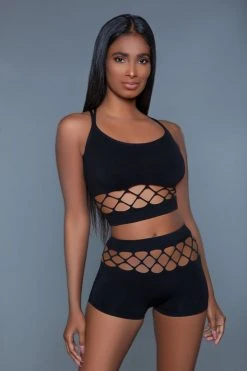 Be Wicked Black Palmer Short And Top Set CLOTHING