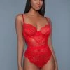 Be Wicked LINGERIE Bettany Red Bodysuit