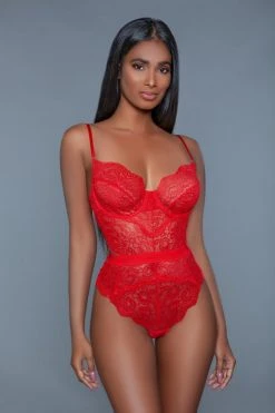 Be Wicked LINGERIE Bettany Red Bodysuit