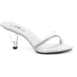 Ellie Shoes Clear Mule With Rhinestones