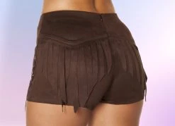 Roma Costume Suede Shorts With Fringe Detail CLOTHING