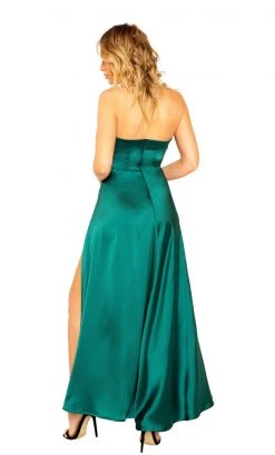 Roma Costume CLOTHING Maxi Length Satin Dress With High Slits And Deep Cut 7 Roma Costume CLOTHING Maxi Length Satin Dress With High Slits And Deep Cut