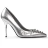 Ellie Shoes Silver Studded Pointy Toe Pump