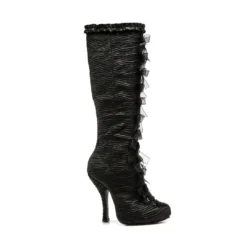 Ellie Shoes Satin Knee Boots With Concealed Platform