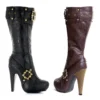 Ellie Shoes Knee High Steampunk Boots With Buckles And Studs