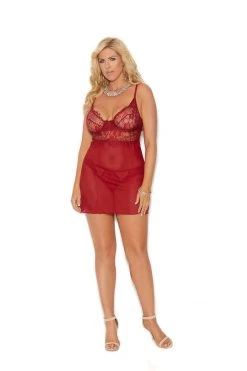 Elegant Moments Burgundy Babydoll
