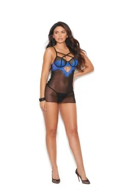 Elegant Moments LINGERIE Royal Blue Babydoll