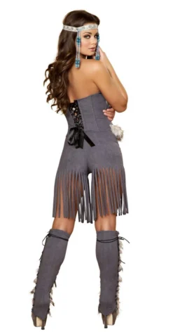 Roma Costume ACCESORIES Faux Fur And Suede Lacing Leg Warmers