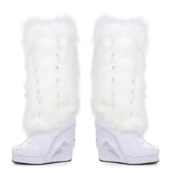 Ellie Shoes Fur Light Up Knee High Platform Boot