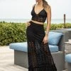 Espiral Black Crochet Netting Top And Skirt Set