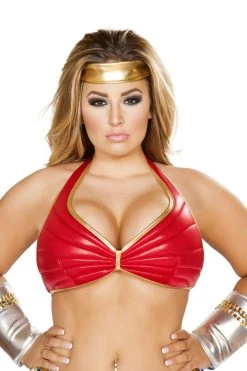 Roma Costume Haltered Top With Gold Trim Detail CLOTHING