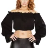 Roma Costume Ruffled Pirate Tube Top With Sleeves
