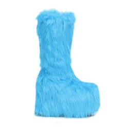 Ellie Shoes Chunky Heel Platform Faux Fur Boot