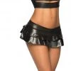 Espiral CLOTHING Wet Look Ruffled Mini Skirt