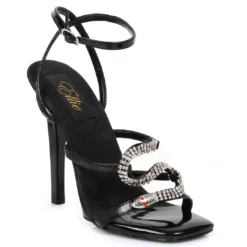 Ellie Shoes 5 Heel Strap Sandal With Snake DΓ©cor