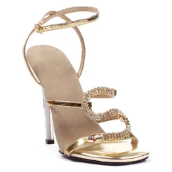 Ellie Shoes 5 Heel Strap Sandal With Snake Décor