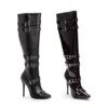 Ellie Shoes 5 Heel Knee High Boots With Buckles And Inner Zipper