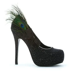 Ellie Shoes 5 Heel With Detachable Peacock Plume And Bow