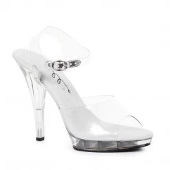 Ellie Shoes 5 Heel Clear Wide Width Sandal