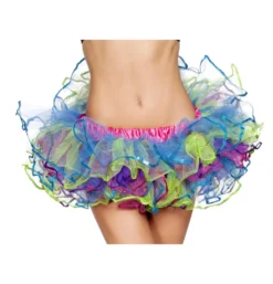 Roma Costume Rainbow With Sequin Trimmed Petticoat