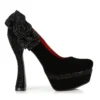 Ellie Shoes 5.5 Velvet Pump W/ Rhnestone Accents And Rose Detail