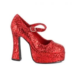 Ellie Shoes 5 Chunky Heel Glitter Mary Jane