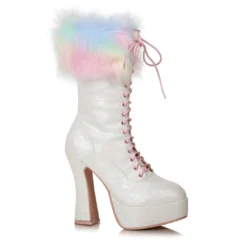 Ellie Shoes 5 Chunky Heel Unicorn Boot With Faux Fur