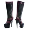 Ellie Shoes 6 Heel Knee Boots With Pink Neon